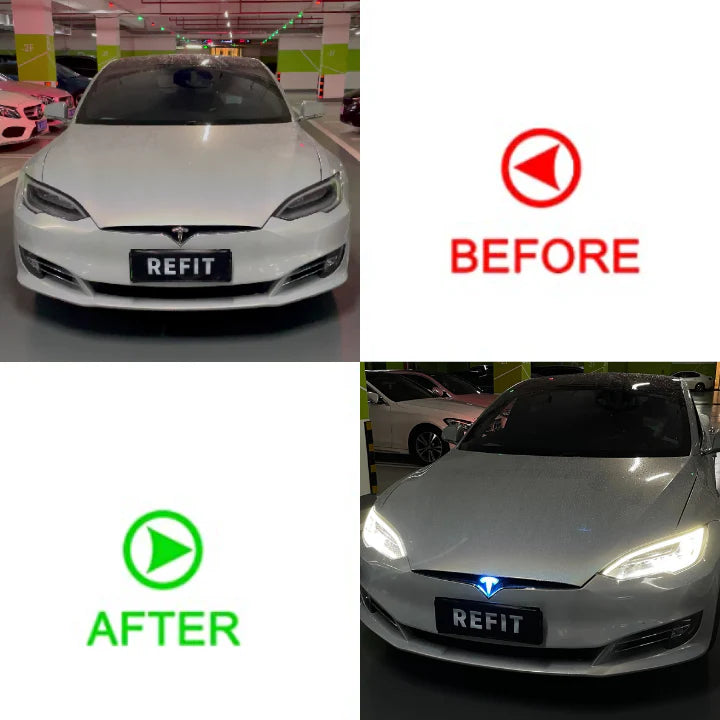 TESGOGO LED Front Badge With Dynamic For Tesla Model S